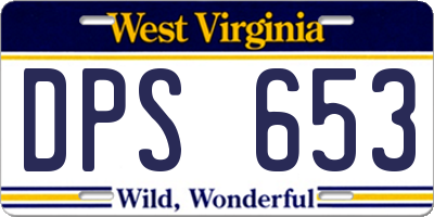 WV license plate DPS653