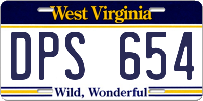 WV license plate DPS654