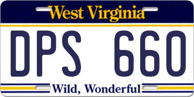 WV license plate DPS660