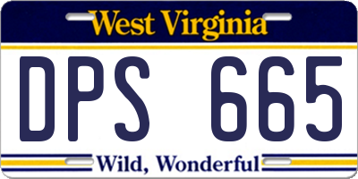 WV license plate DPS665