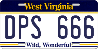 WV license plate DPS666