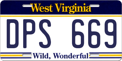 WV license plate DPS669