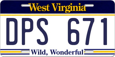 WV license plate DPS671