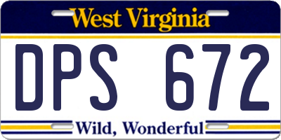 WV license plate DPS672