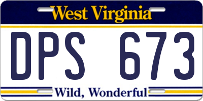 WV license plate DPS673