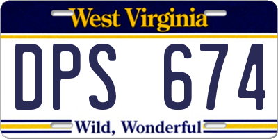 WV license plate DPS674