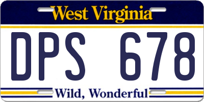 WV license plate DPS678