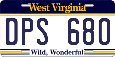 WV license plate DPS680