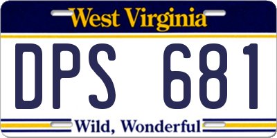WV license plate DPS681