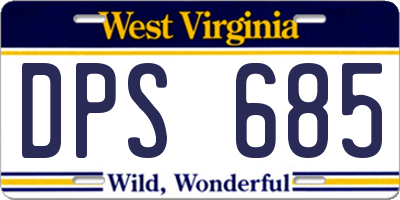 WV license plate DPS685