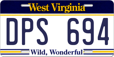 WV license plate DPS694