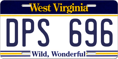 WV license plate DPS696