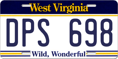 WV license plate DPS698