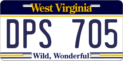 WV license plate DPS705