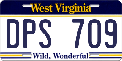 WV license plate DPS709