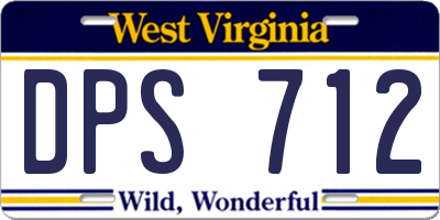 WV license plate DPS712