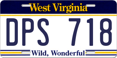 WV license plate DPS718