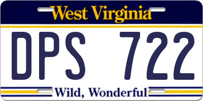 WV license plate DPS722