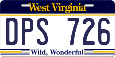 WV license plate DPS726