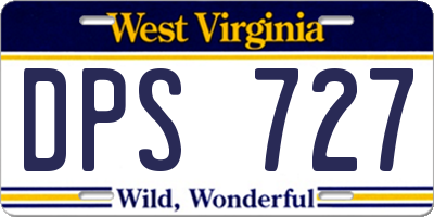 WV license plate DPS727