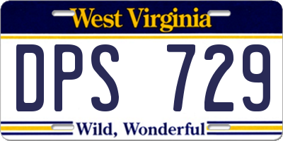 WV license plate DPS729