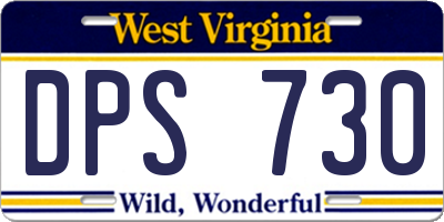 WV license plate DPS730