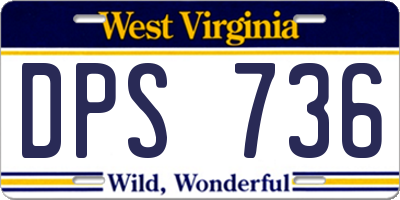 WV license plate DPS736