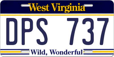 WV license plate DPS737
