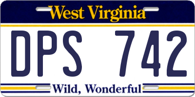 WV license plate DPS742