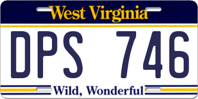 WV license plate DPS746