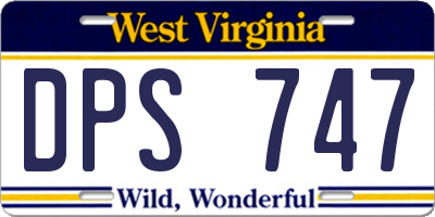 WV license plate DPS747