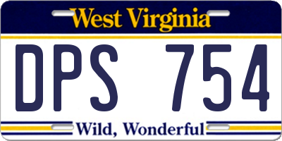 WV license plate DPS754