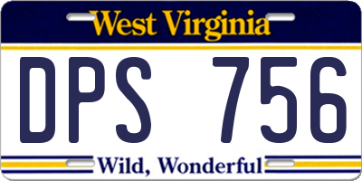 WV license plate DPS756