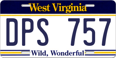 WV license plate DPS757