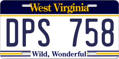 WV license plate DPS758