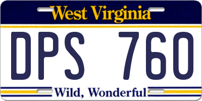 WV license plate DPS760
