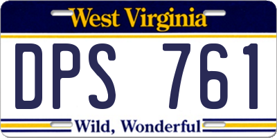 WV license plate DPS761