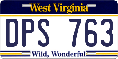 WV license plate DPS763