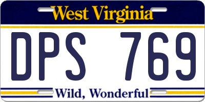 WV license plate DPS769