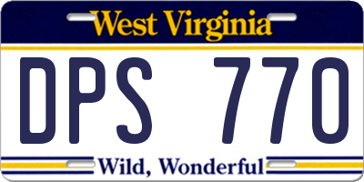 WV license plate DPS770
