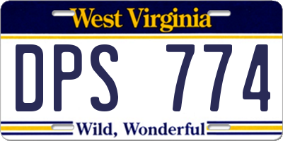 WV license plate DPS774