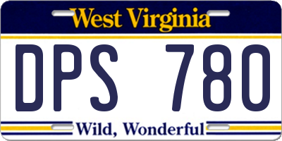 WV license plate DPS780