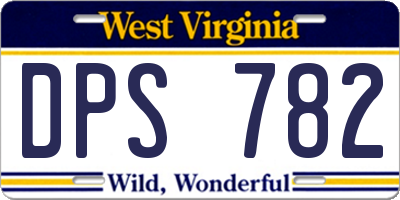 WV license plate DPS782