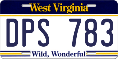 WV license plate DPS783