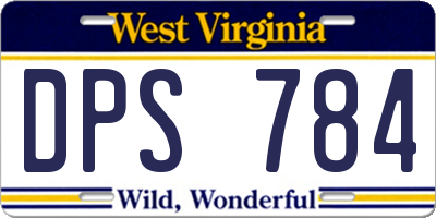 WV license plate DPS784