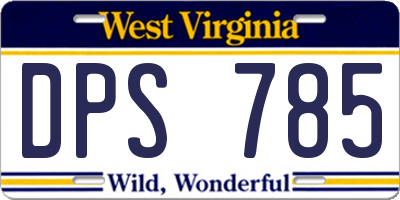 WV license plate DPS785