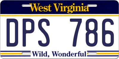 WV license plate DPS786