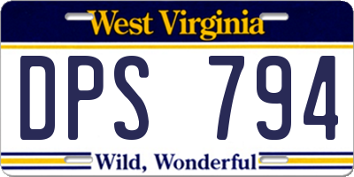 WV license plate DPS794
