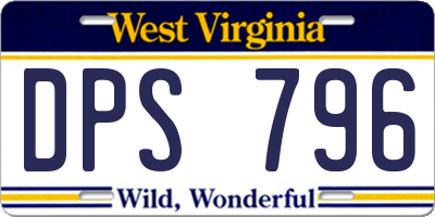 WV license plate DPS796