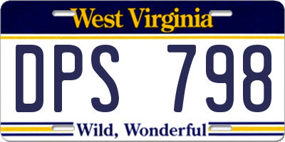 WV license plate DPS798